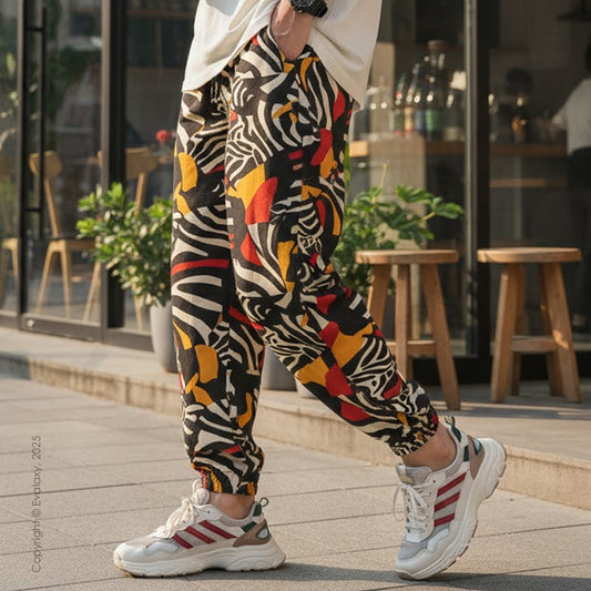 Evalaxy Urban Afro Tribal Print Jogger Pants