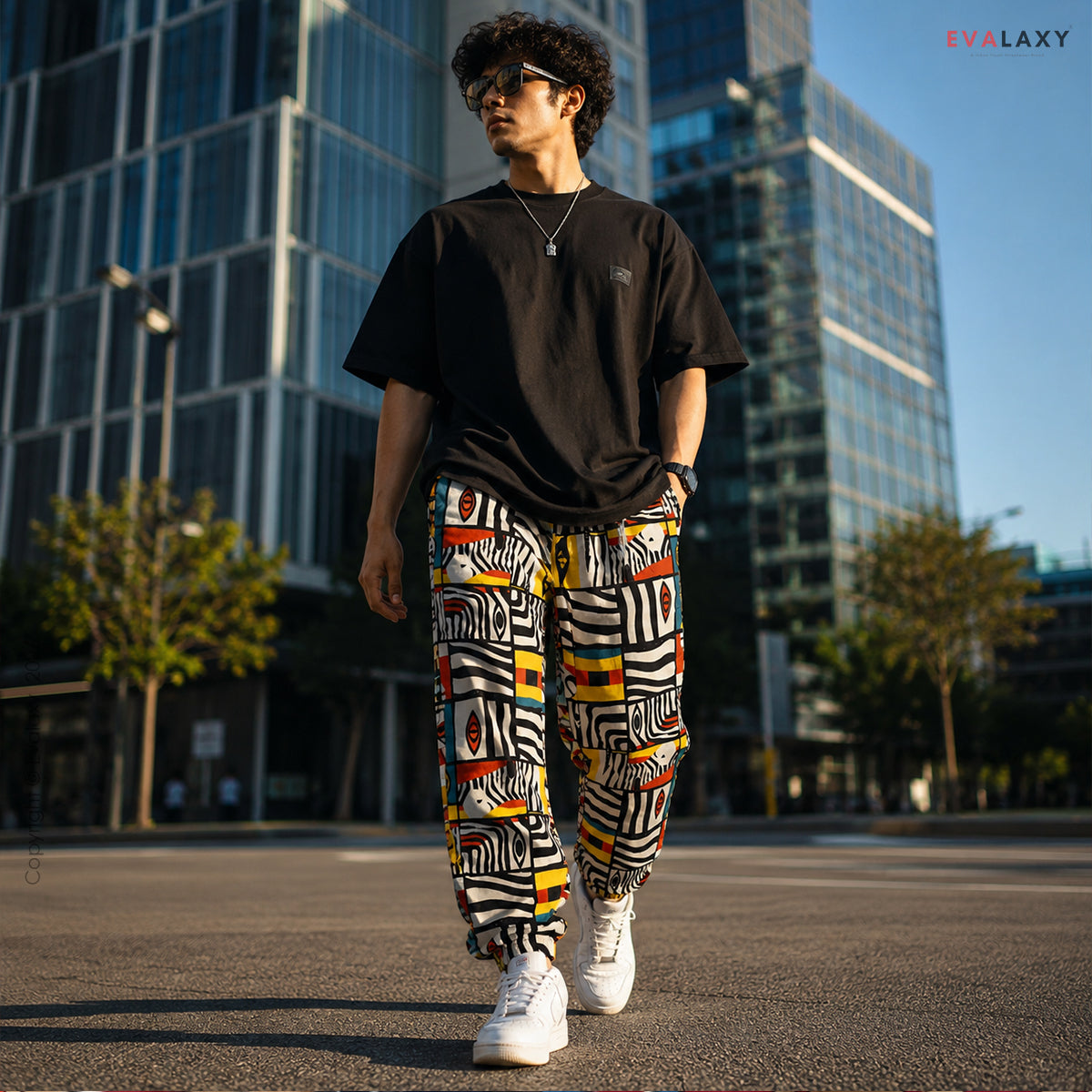 Evalaxy Unisex Tribal Art Joggers – Multicolor Street Fit