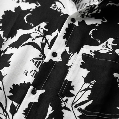 Black Leafy Full-Sleeve Shirts