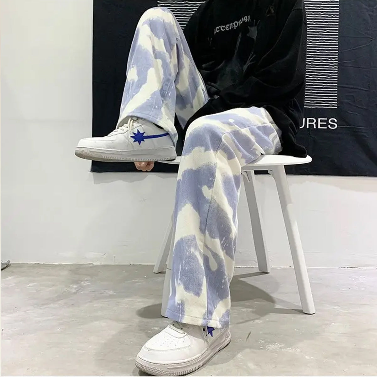 Sky Cloudy Straight Pants for Men & Women