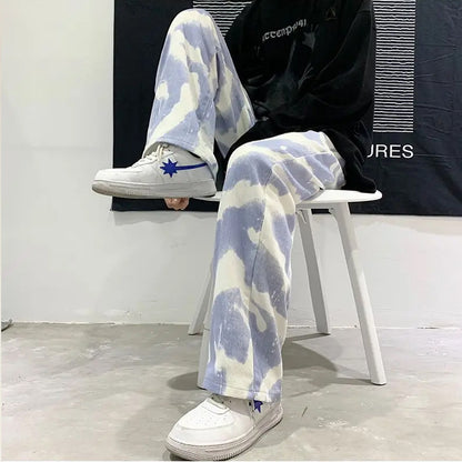 Sky Cloudy Straight Pants for Men & Women