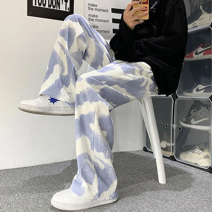 Sky Cloudy Straight Pants for Men & Women