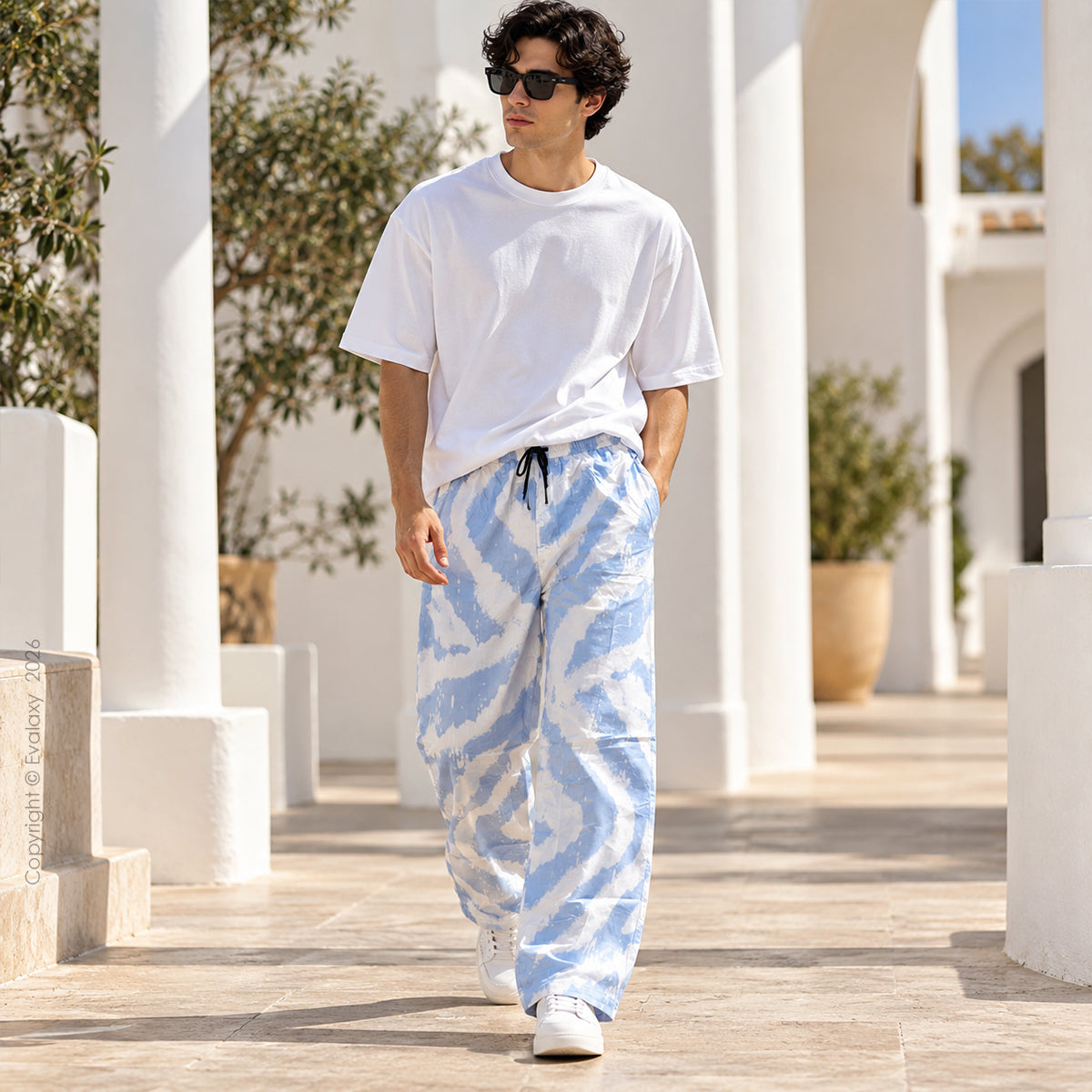 Sky Cloudy Straight Pants for Men & Women