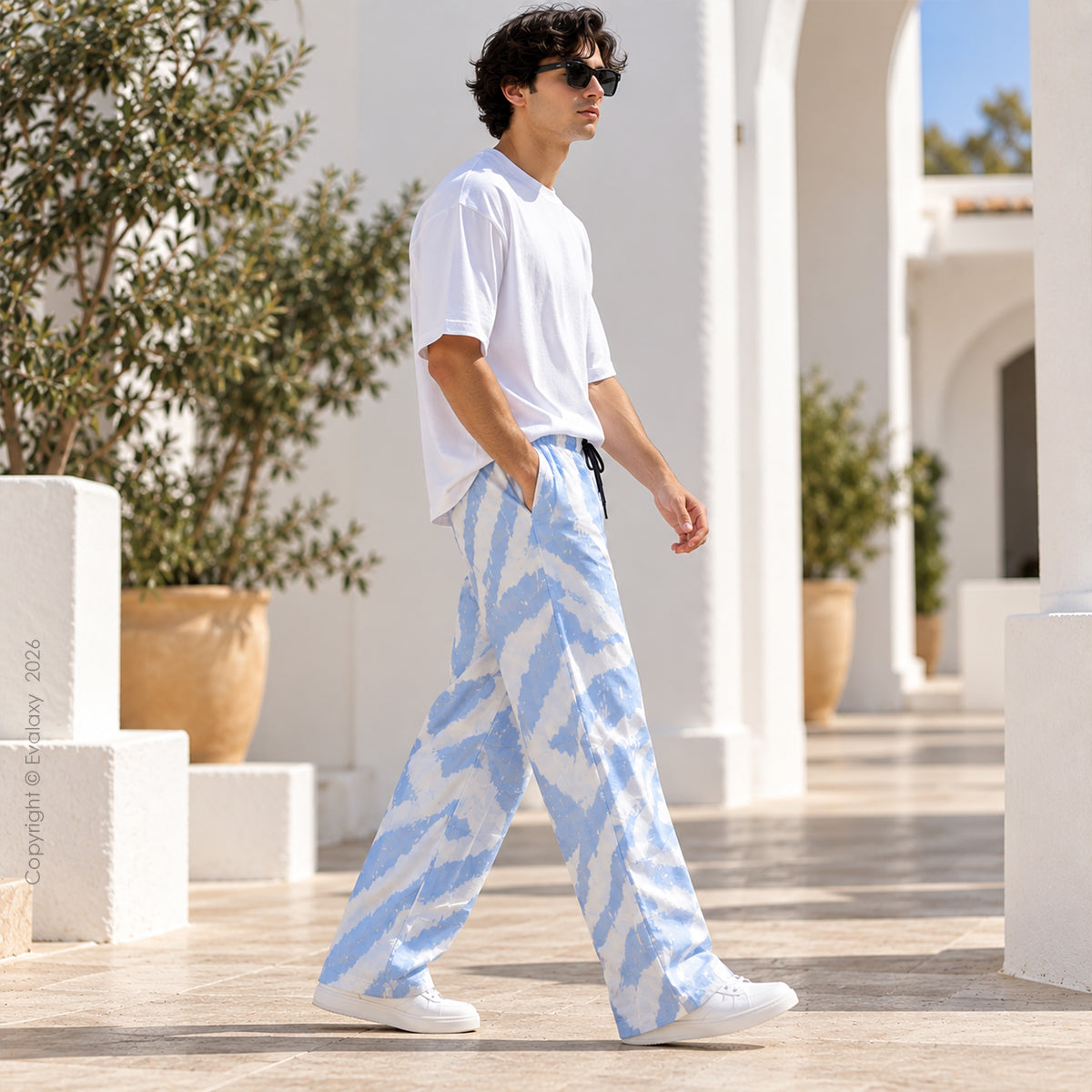 Sky Cloudy Straight Pants for Men & Women
