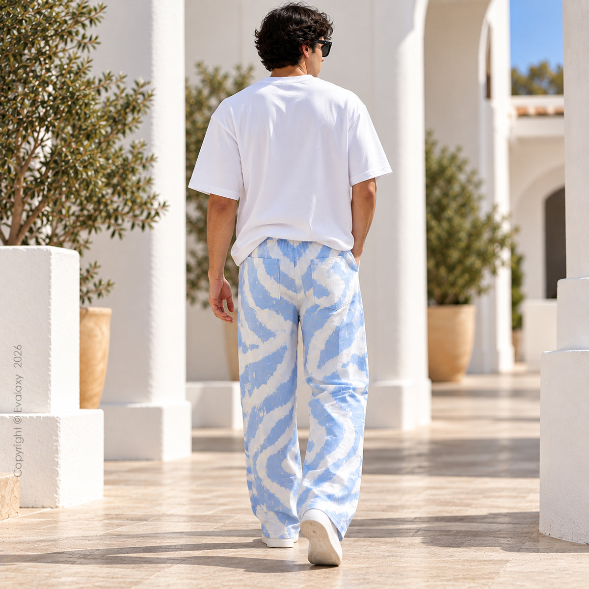 Sky Cloudy Straight Pants for Men & Women
