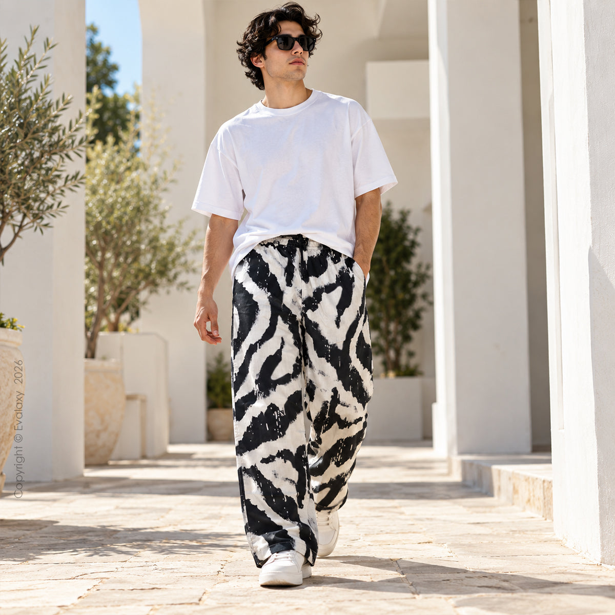 Black Cloudy Straight Pants for Men & Women