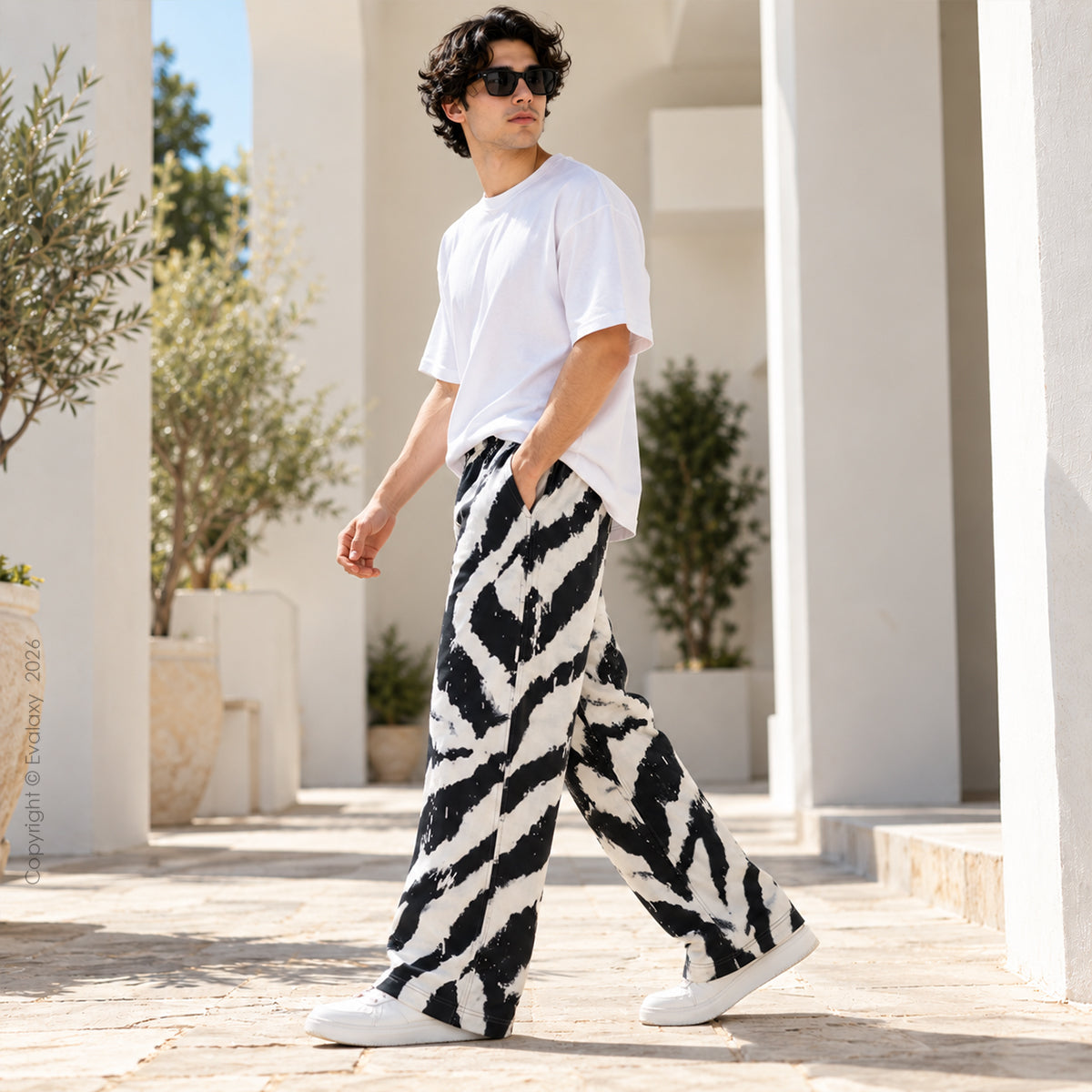 Black Cloudy Straight Pants for Men & Women