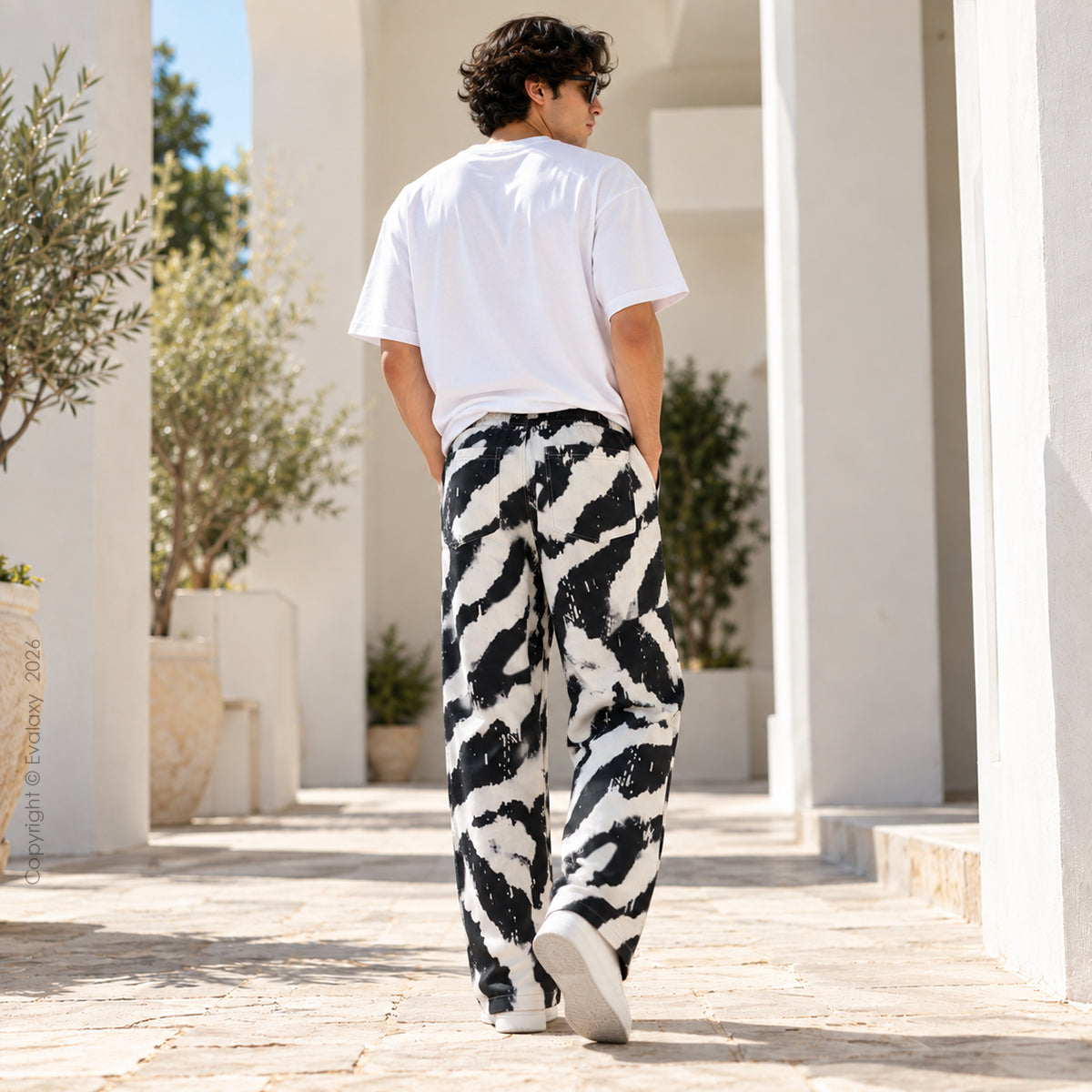 Black Cloudy Straight Pants for Men & Women