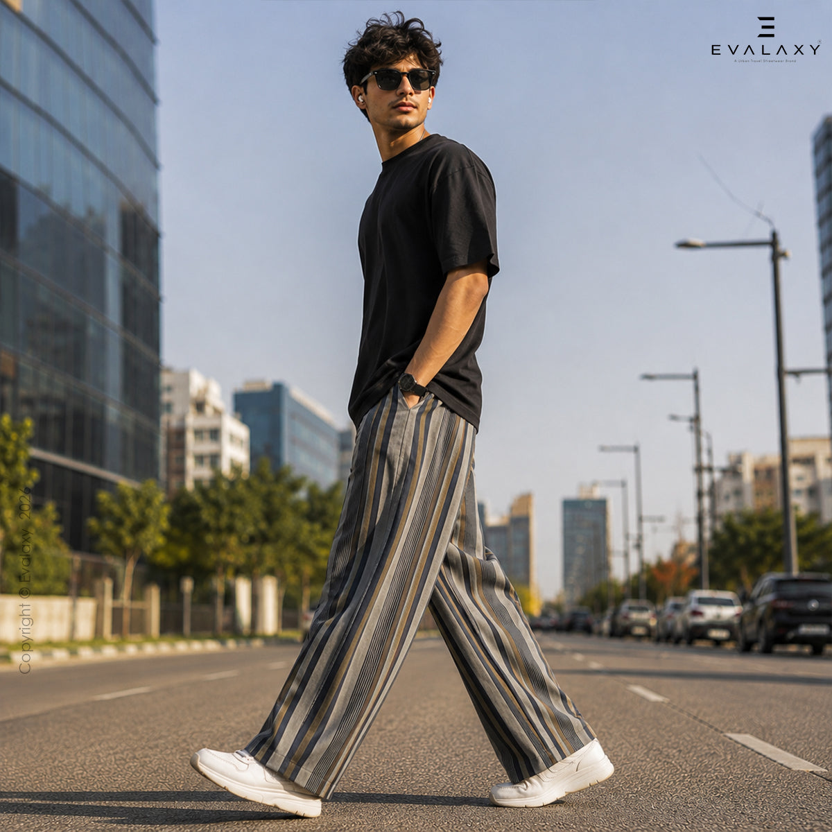 Evalaxy Urban Stripe Relaxed Pant for Men & Women
