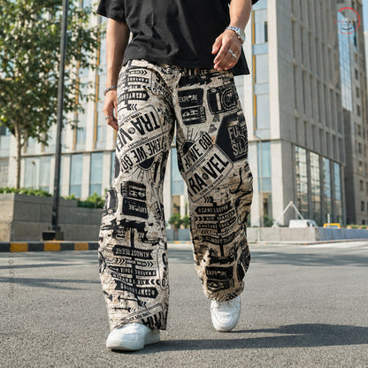 Evalaxy Street Script Graphic Relaxed Pant for Men & Women