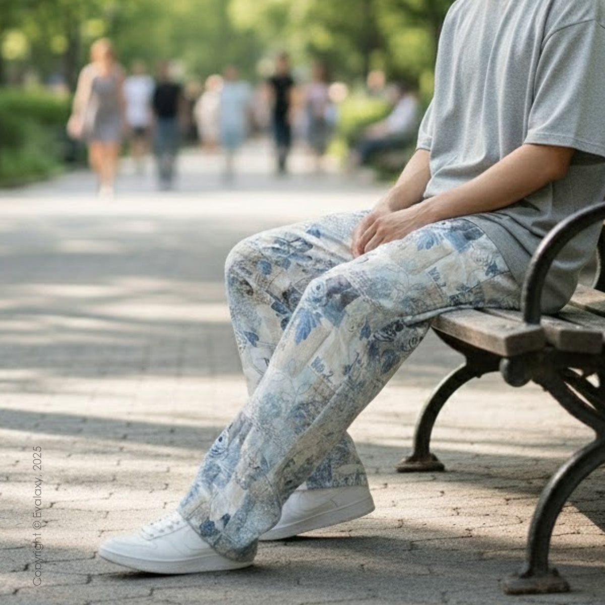 Evalaxy Vintage Bloom Printed Relaxed Pant for Men & Women