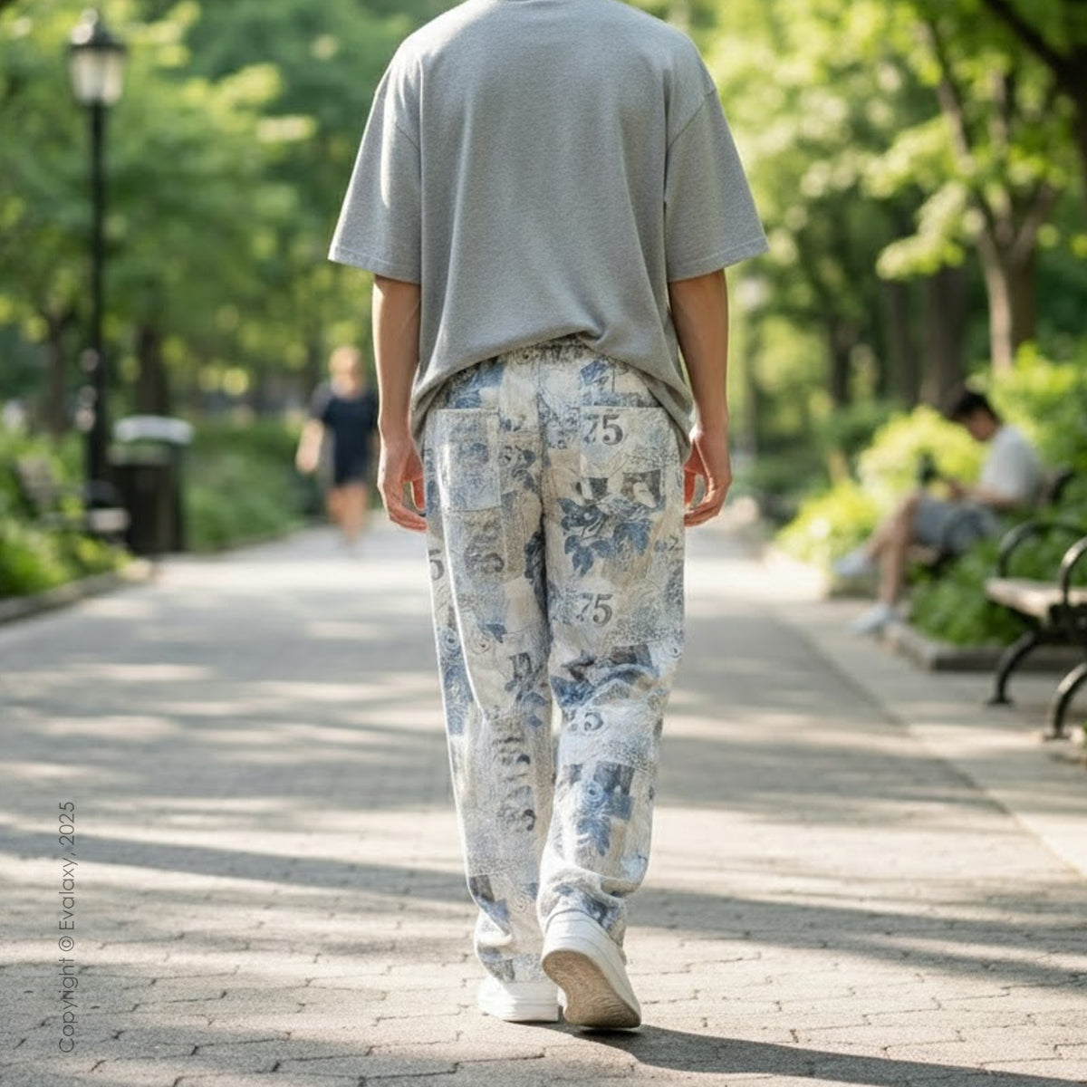 Evalaxy Vintage Bloom Printed Relaxed Pant for Men & Women