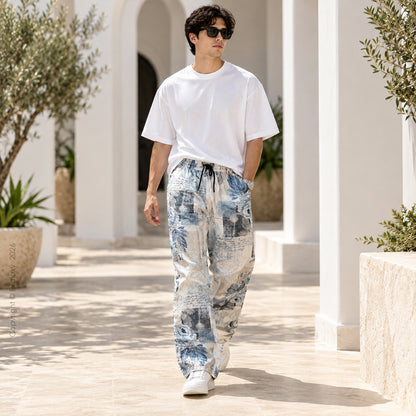 Evalaxy Vintage Bloom Printed Relaxed Pant for Men & Women