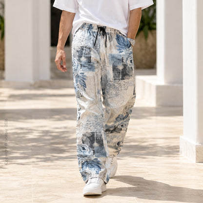 Evalaxy Vintage Bloom Printed Relaxed Pant for Men & Women