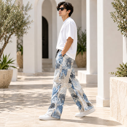 Evalaxy Vintage Bloom Printed Relaxed Pant for Men & Women