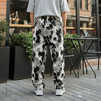 Evalaxy Noir Bloom Print Relaxed Pant for Men & Women