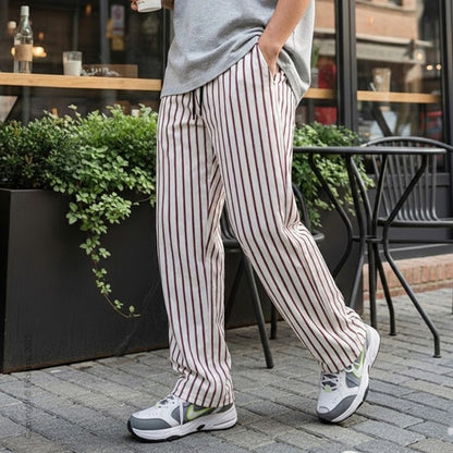 Evalaxy Ivory Stripe Relaxed Pant For Men & Women