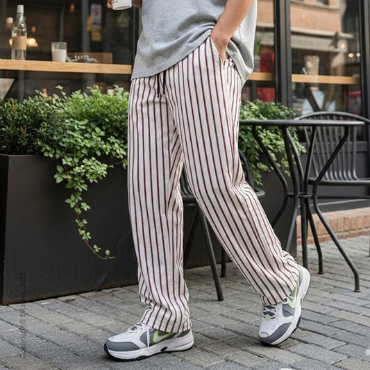 Evalaxy Ivory Stripe Relaxed Pant For Men & Women