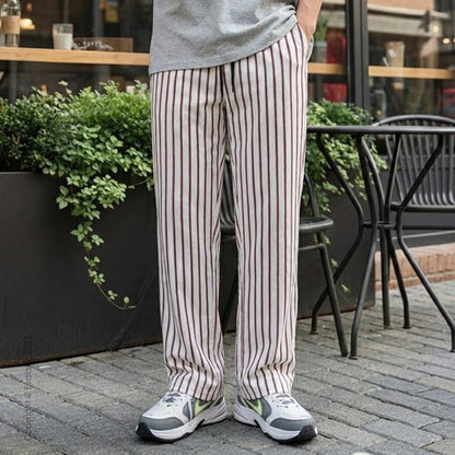 Evalaxy Ivory Stripe Relaxed Pant For Men & Women