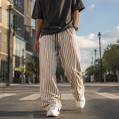 Evalaxy Ivory Stripe Relaxed Pant For Men & Women