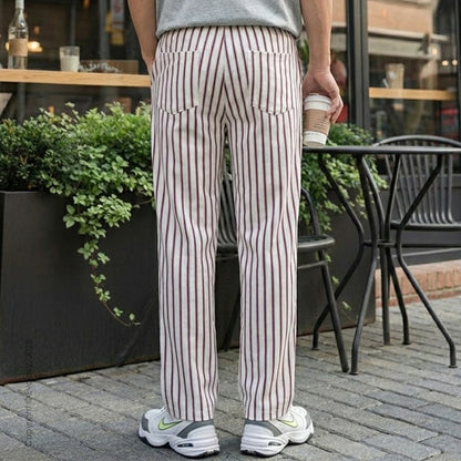 Evalaxy Ivory Stripe Relaxed Pant For Men & Women
