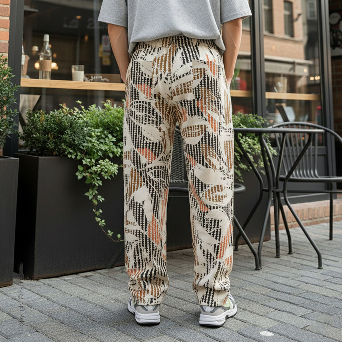 Evalaxy Terra Pattern Relaxed Pants For Men & Women