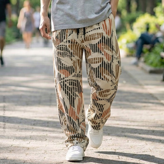 Evalaxy Terra Pattern Relaxed Pants For Men & Women