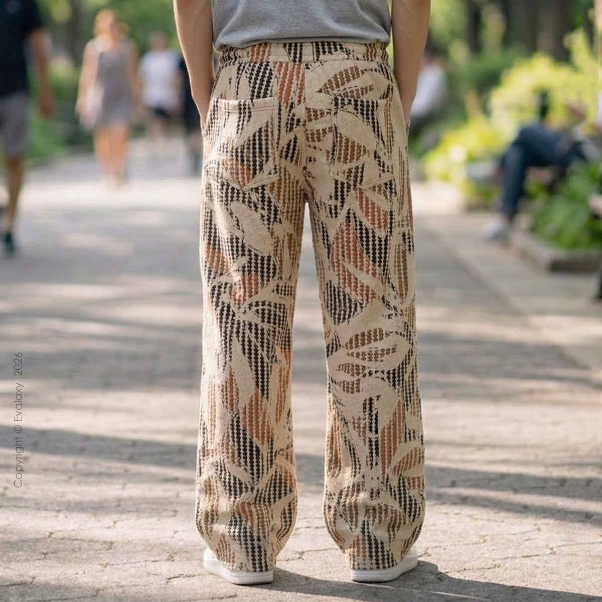 Evalaxy Terra Pattern Relaxed Pants For Men & Women