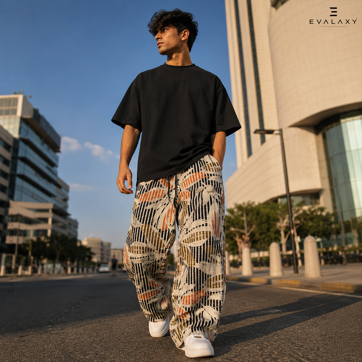 Evalaxy Terra Pattern Relaxed Pants For Men & Women