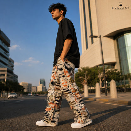 Evalaxy Terra Pattern Relaxed Pants For Men & Women
