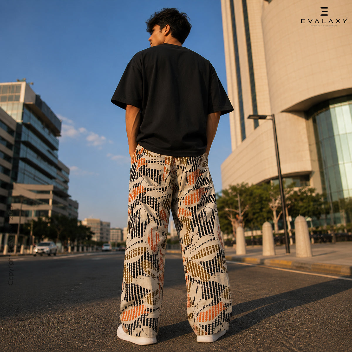 Evalaxy Terra Pattern Relaxed Pants For Men & Women