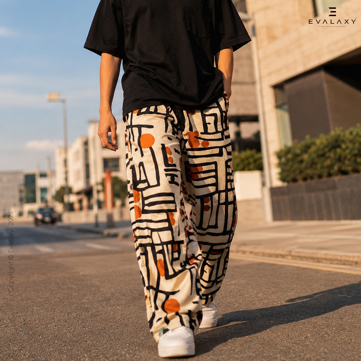 Evalaxy Urban Mosaic Relaxed Pant For Men & Women