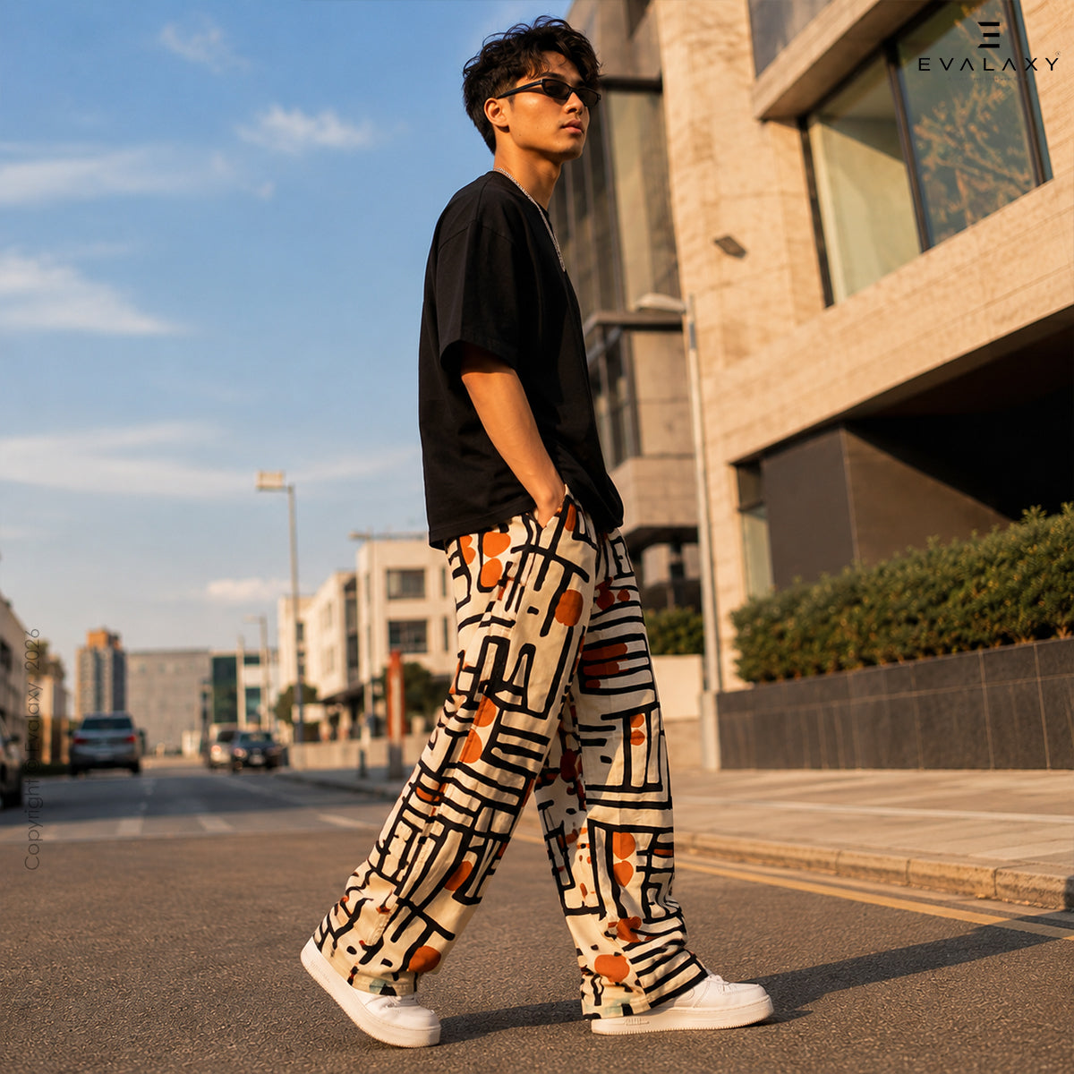 Evalaxy Urban Mosaic Relaxed Pant For Men & Women
