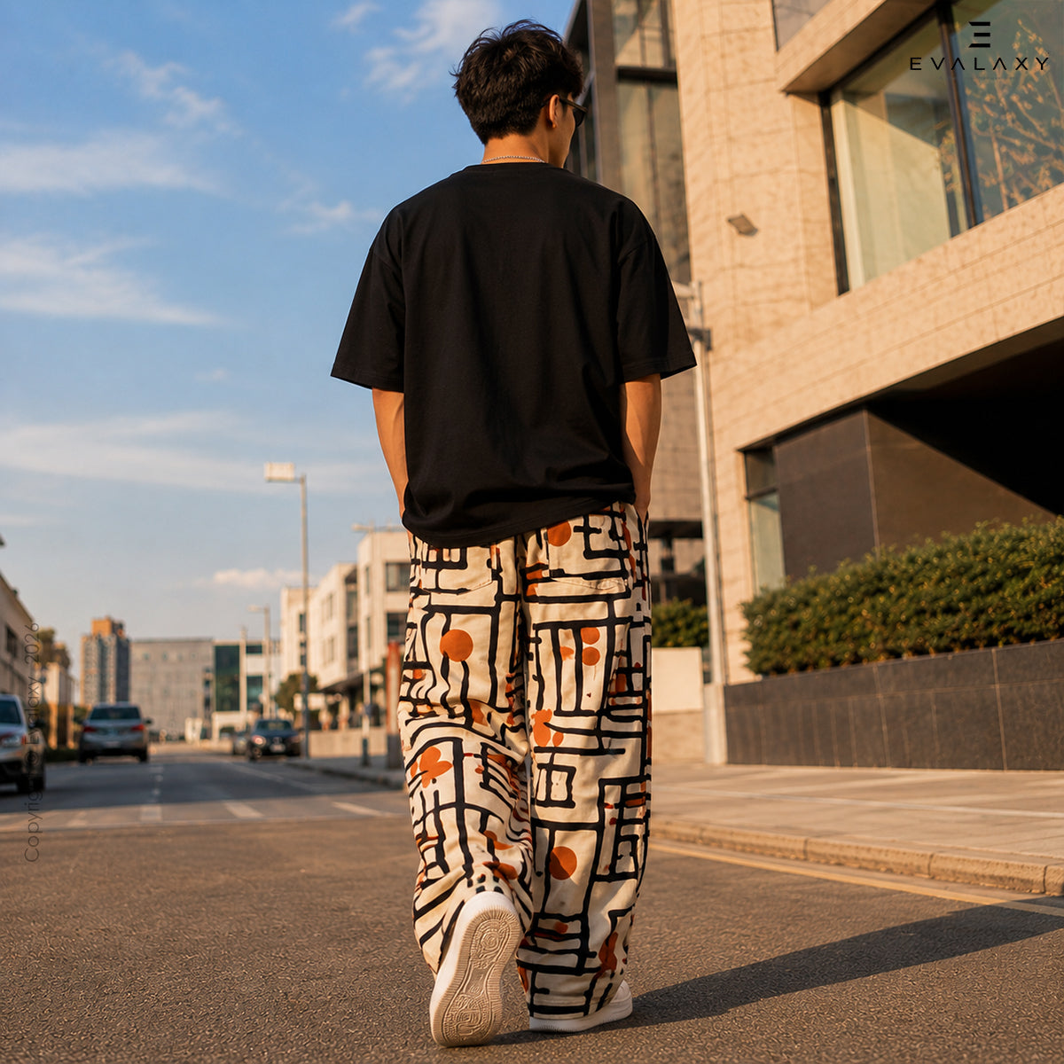 Evalaxy Urban Mosaic Relaxed Pant For Men & Women