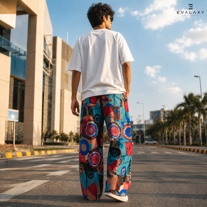 Evalaxy Abstract Print Relaxed Fit Travel Pant for Men & Women
