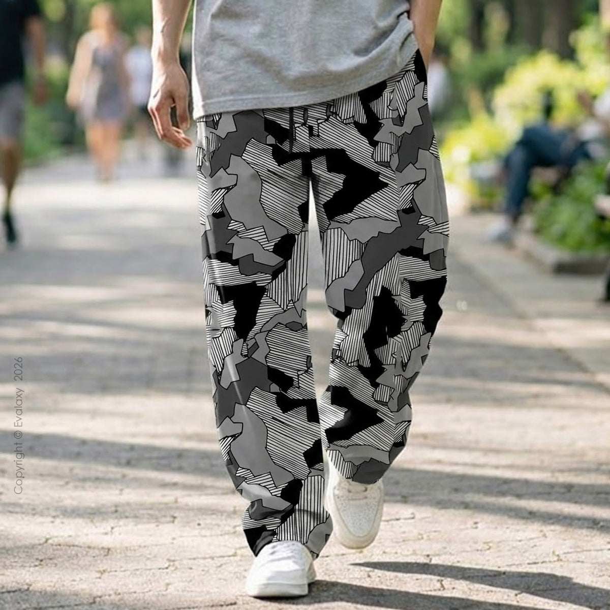 Evalaxy Graphical Print Relaxed Fit Travel Pant for Men & Women