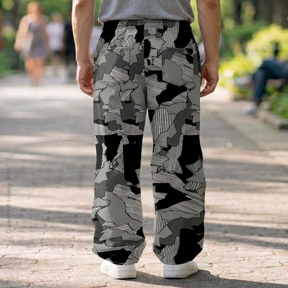 Evalaxy Graphical Print Relaxed Fit Travel Pant for Men & Women