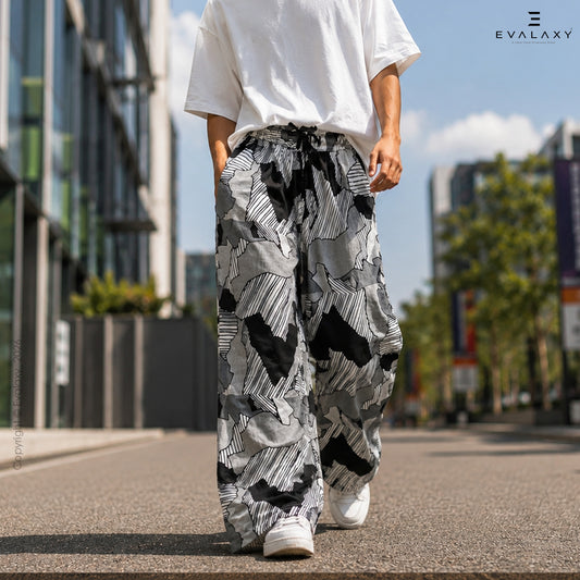 Evalaxy Graphical Print Relaxed Fit Travel Pant for Men & Women