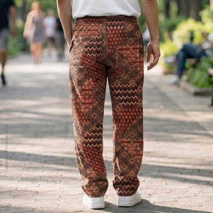 Evalaxy Ethnic Print Relaxed Fit Travel Pant for Men & Women