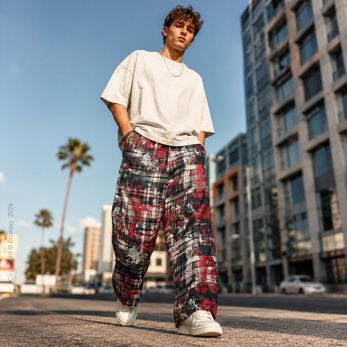 Grunge Checkered Streetwear Pants For Men & Women