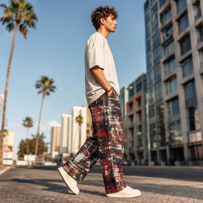 Grunge Checkered Streetwear Pants For Men & Women