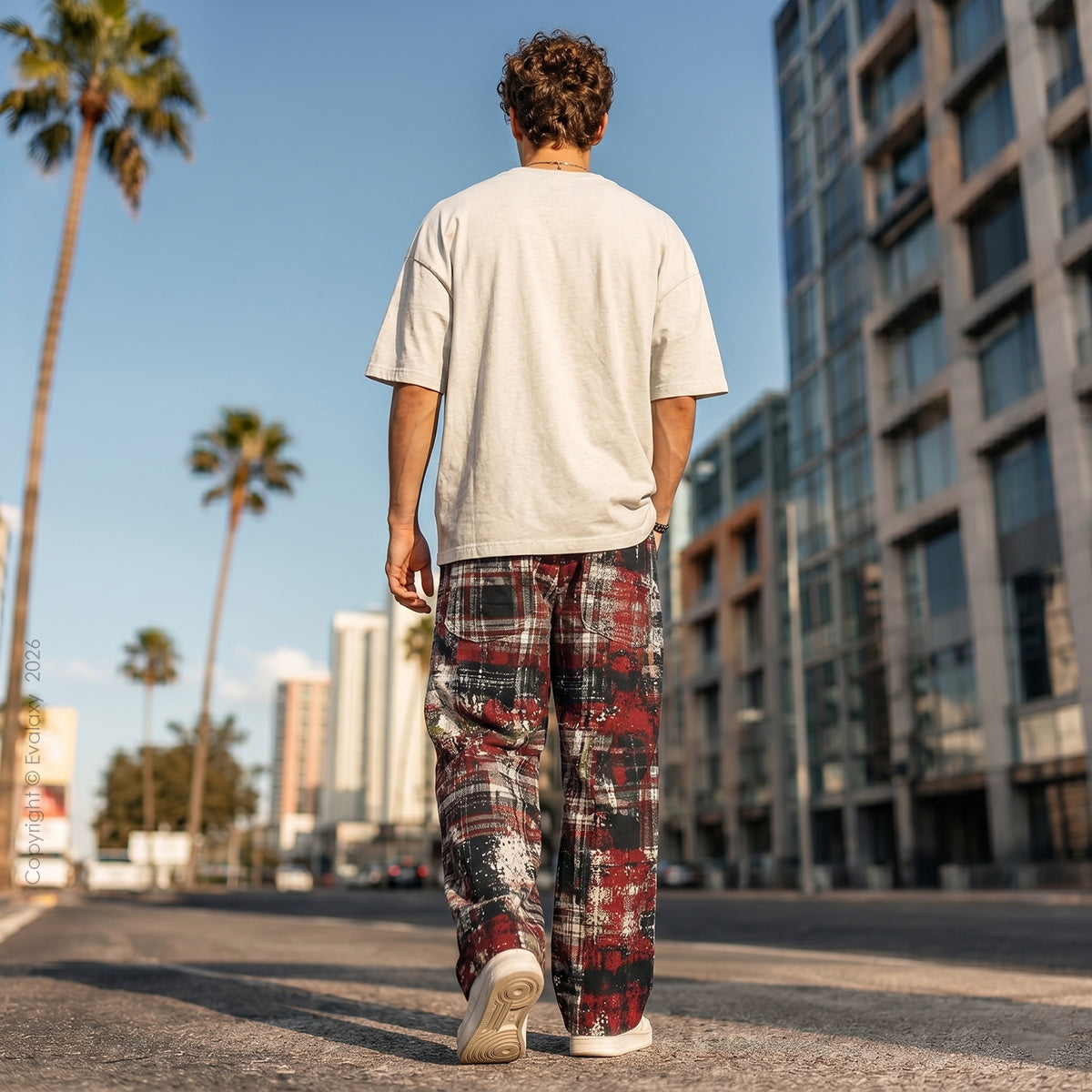 Grunge Checkered Streetwear Pants For Men & Women