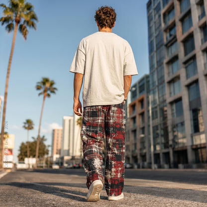 Grunge Checkered Streetwear Pants For Men & Women