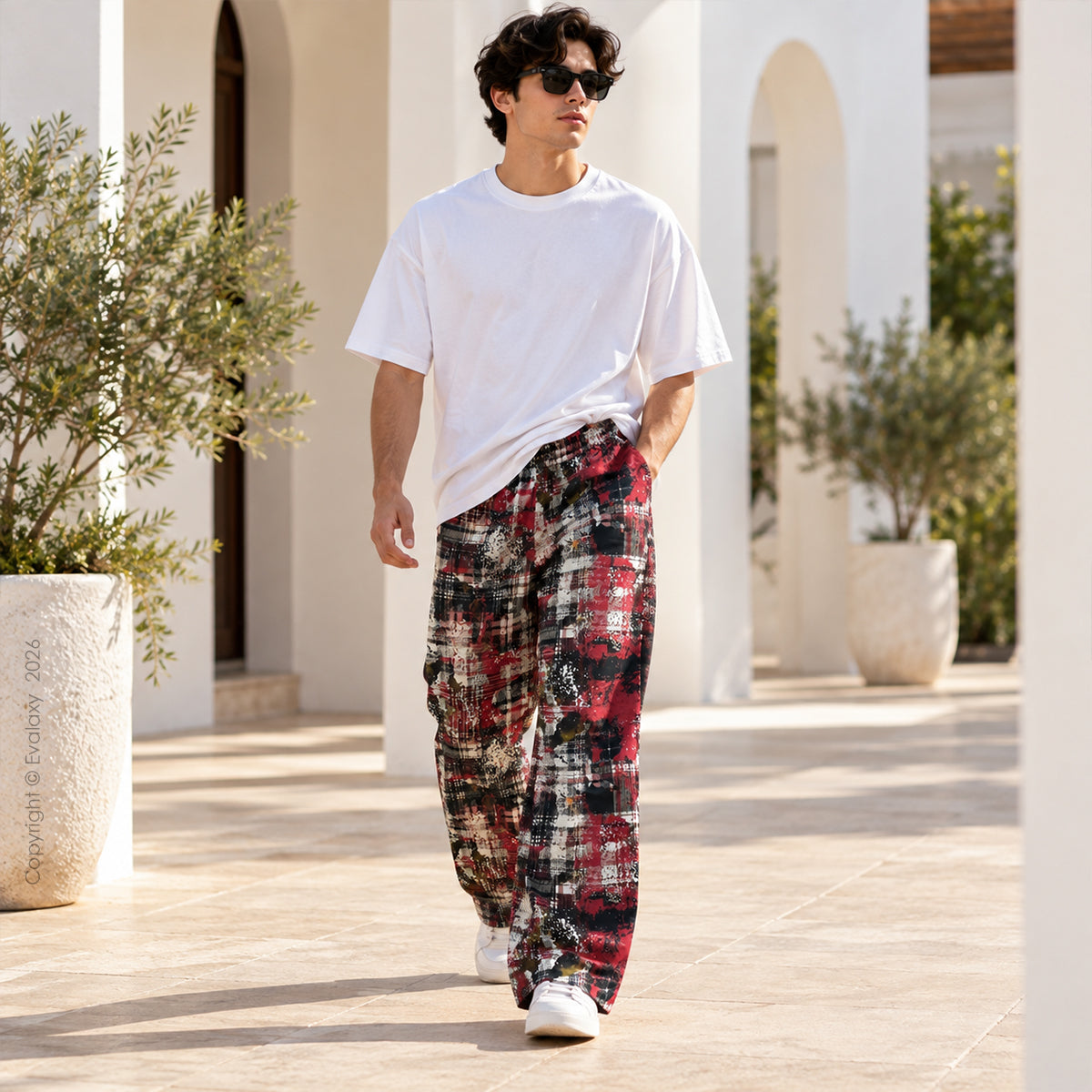 Grunge Checkered Streetwear Pants For Men & Women