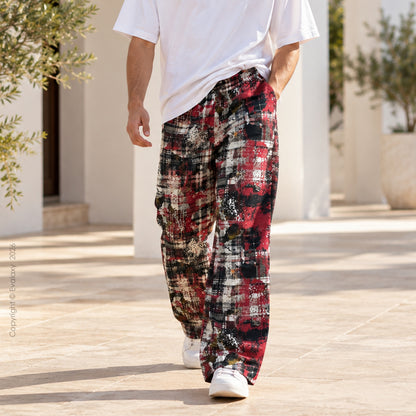 Grunge Checkered Streetwear Pants For Men & Women