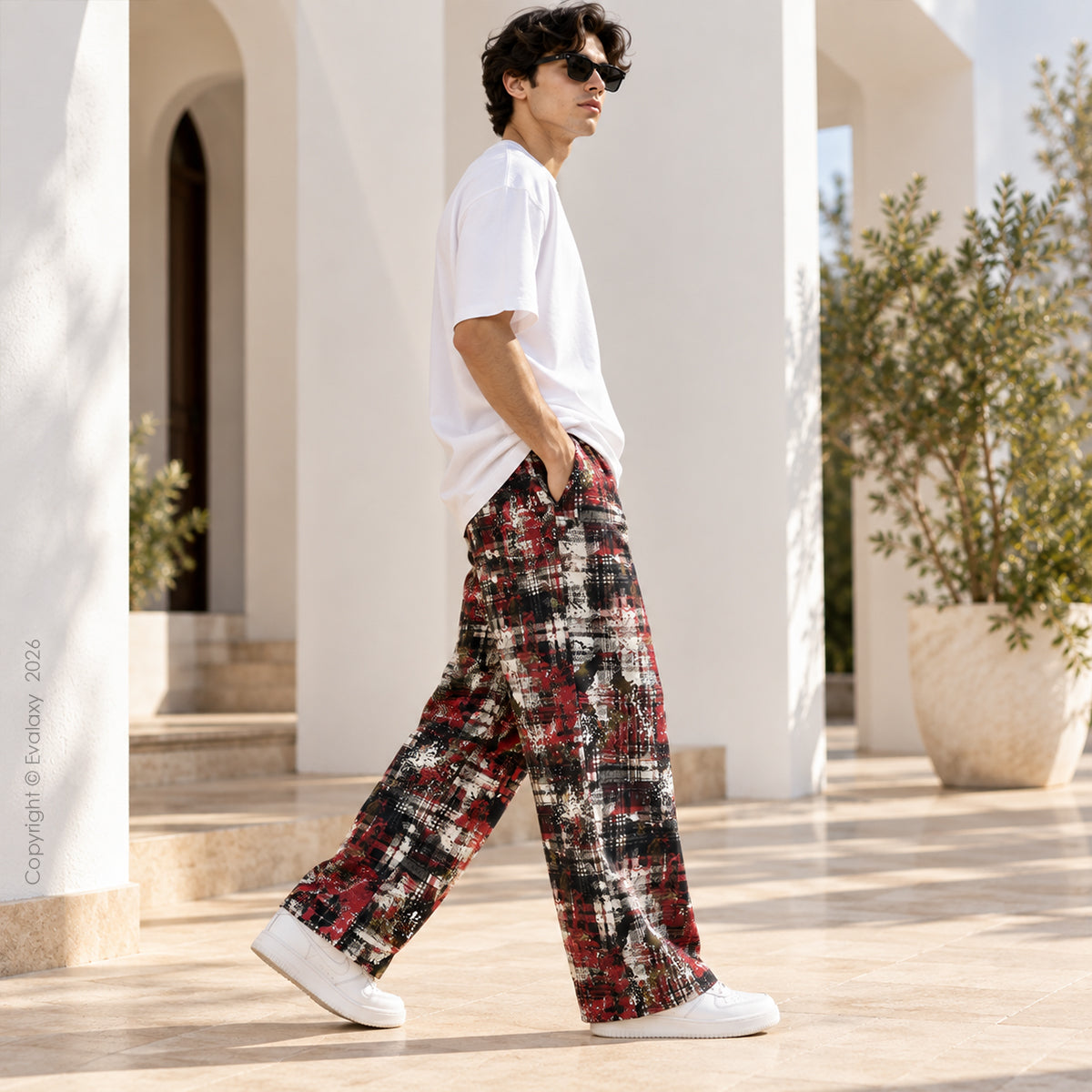 Grunge Checkered Streetwear Pants For Men & Women
