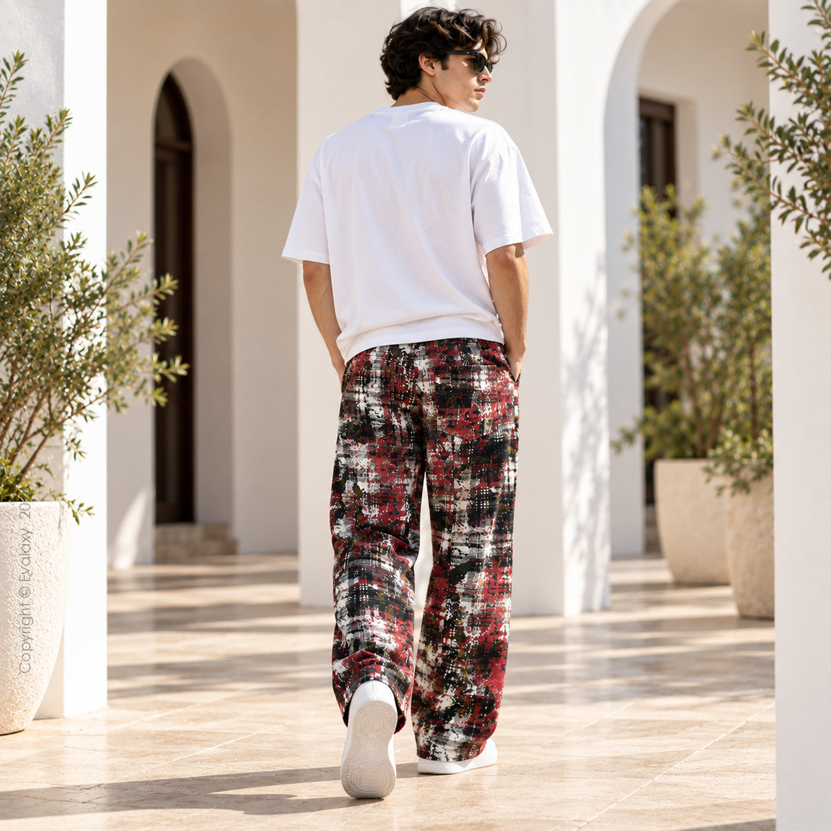 Grunge Checkered Streetwear Pants For Men & Women