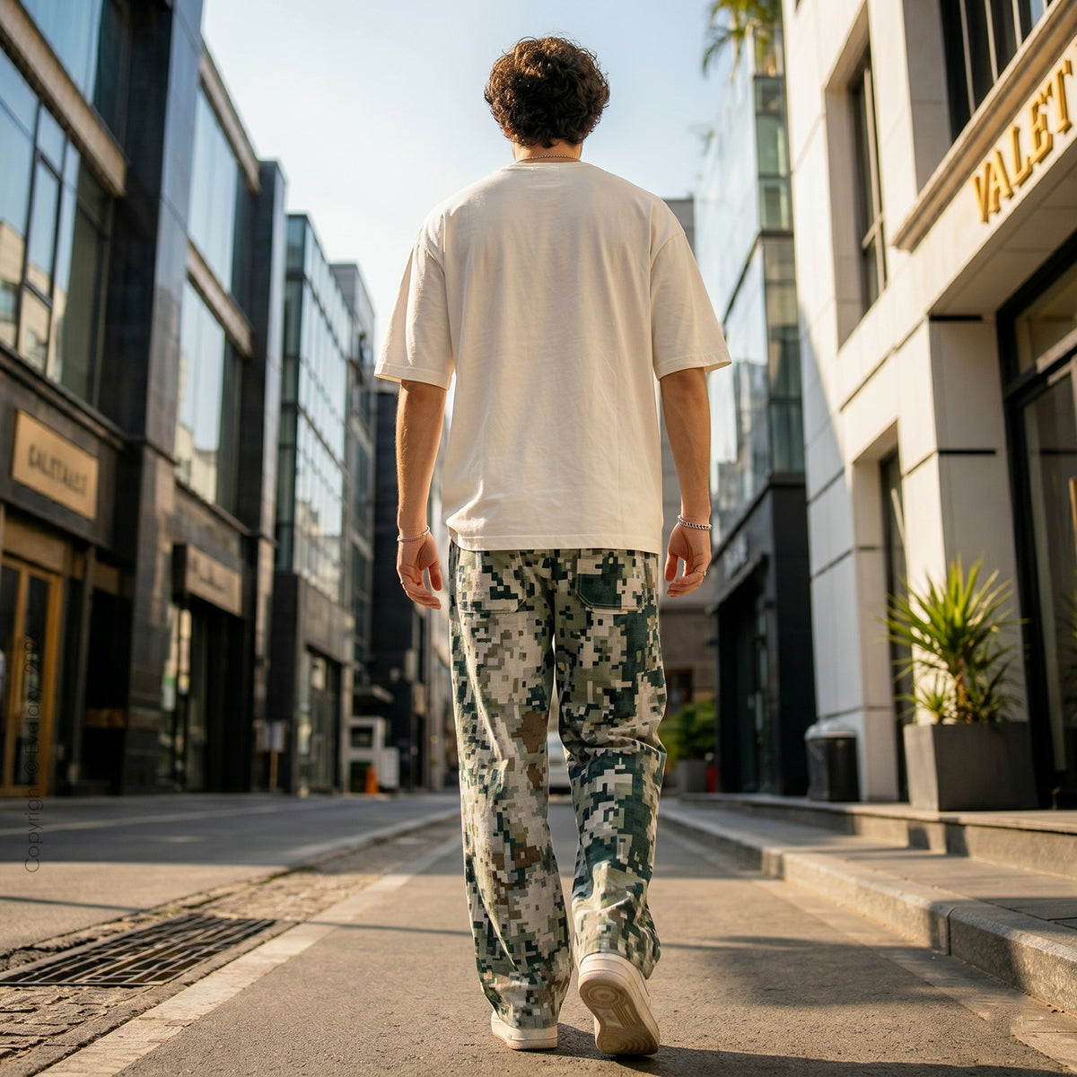 Urban Pixel Camouflage Baggy Pants For Men And Women