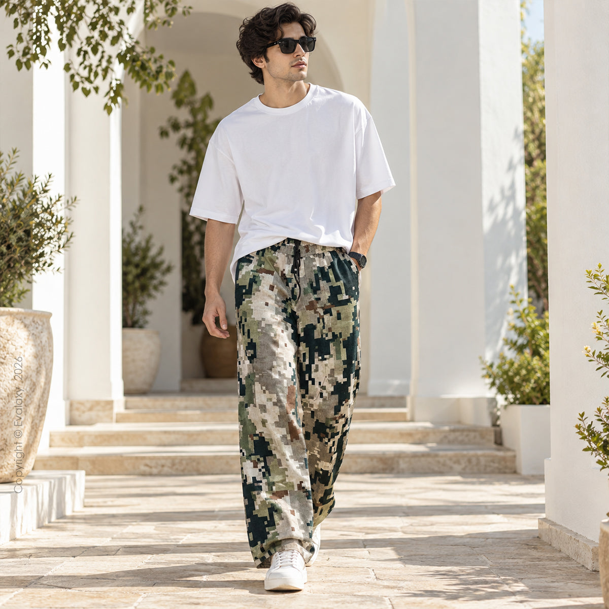 Urban Pixel Camouflage Baggy Pants For Men And Women