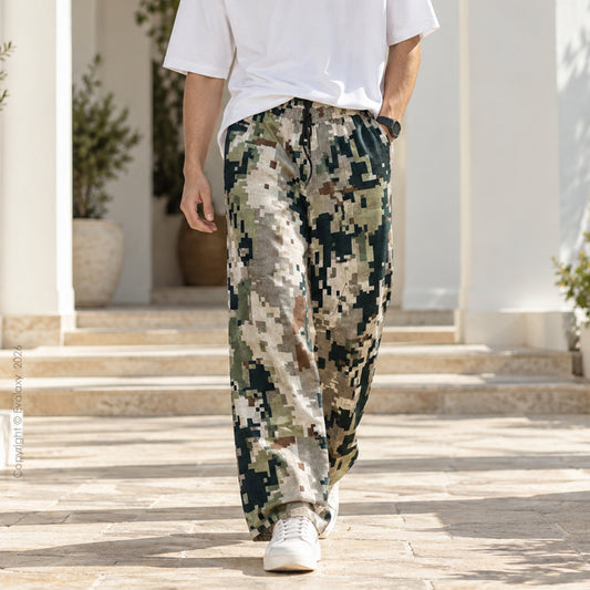 Urban Pixel Camouflage Baggy Pants For Men And Women